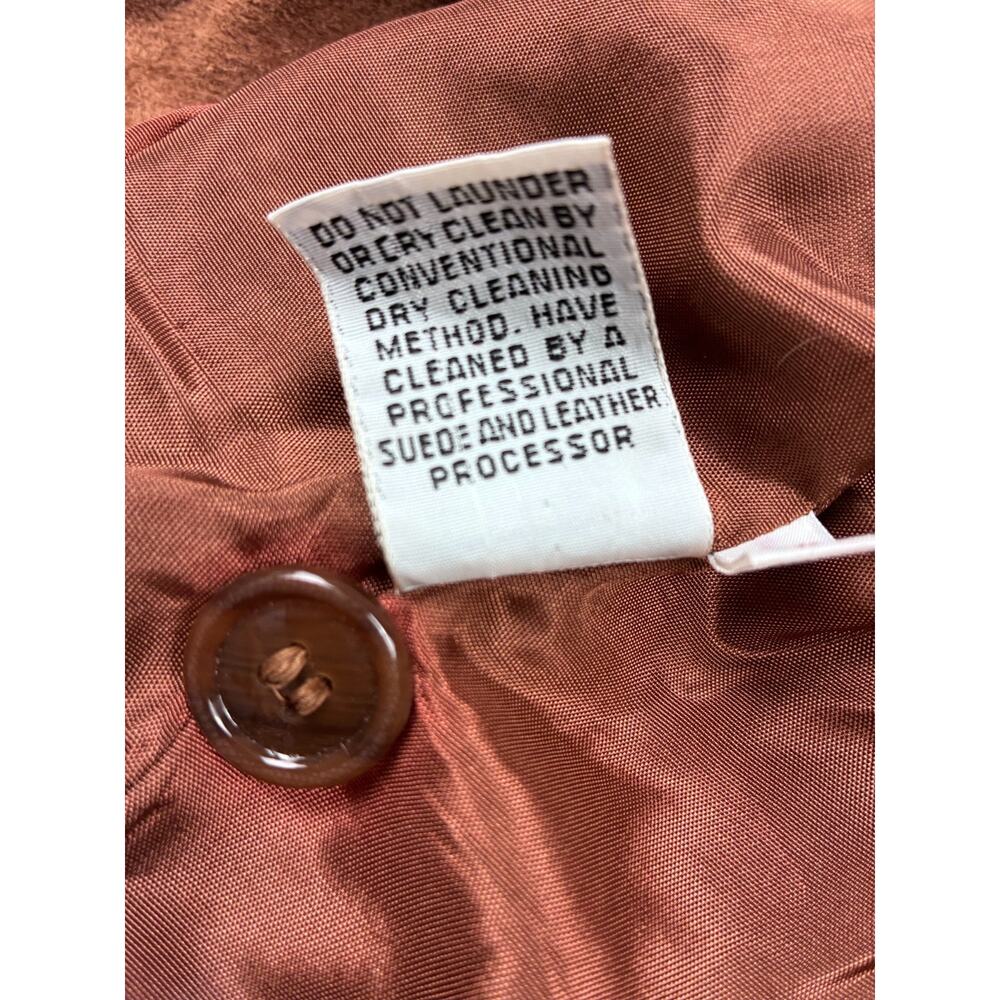 Vintage 70s Francoise Moreau Suede Belted Boho Western Blazer Jacket Brown S - Picture 7 of 9